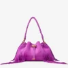 Borsa a tracolla Cinch Medium in pelle scamosciata viola orchidea con frange Borsa a tracolla Cinch Medium in pelle scamosciata viola orchidea con frange