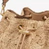 Borsa a tracolla Cinch Medium in rafia intrecciata con motivo floreale naturale Borsa a tracolla Cinch Medium in rafia intrecciata con motivo floreale naturale