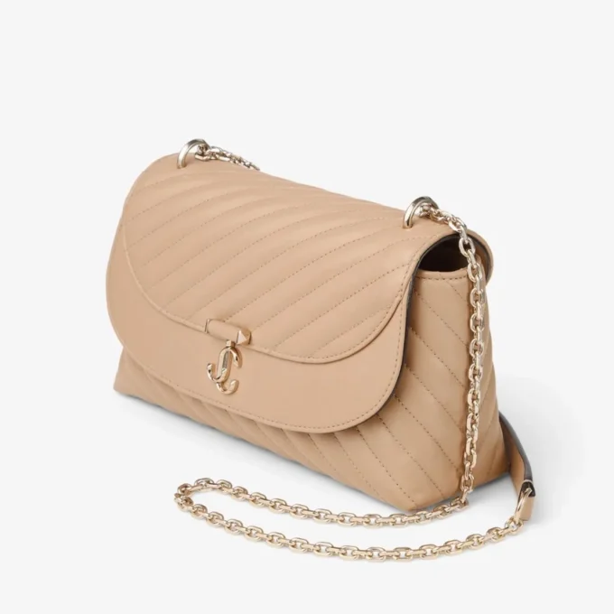 Borsa a tracolla Curve Cross Body Medium in pelle Biker trapuntata color Chai Borsa a tracolla Curve Cross Body Medium in pelle Biker trapuntata color Chai