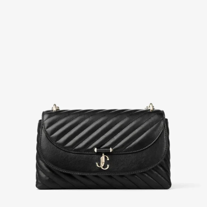 Borsa a tracolla Curve Cross Body Medium in pelle Biker trapuntata nera Borsa a tracolla Curve Cross Body Medium in pelle Biker trapuntata nera