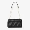 Borsa a tracolla Curve Cross Body Medium in pelle Biker trapuntata nera Borsa a tracolla Curve Cross Body Medium in pelle Biker trapuntata nera
