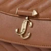 Borsa a tracolla Curve piccola in pelle Biker trapuntata color cuoio Borsa a tracolla Curve piccola in pelle Biker trapuntata color cuoio