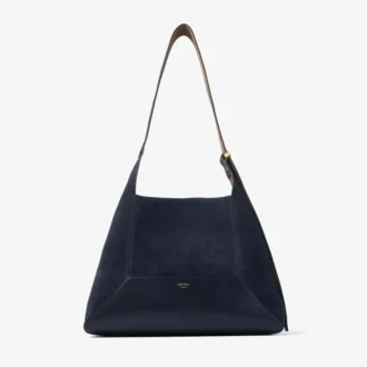 Borsa a tracolla Diamond Hobo Medium in pelle scamosciata blu navy