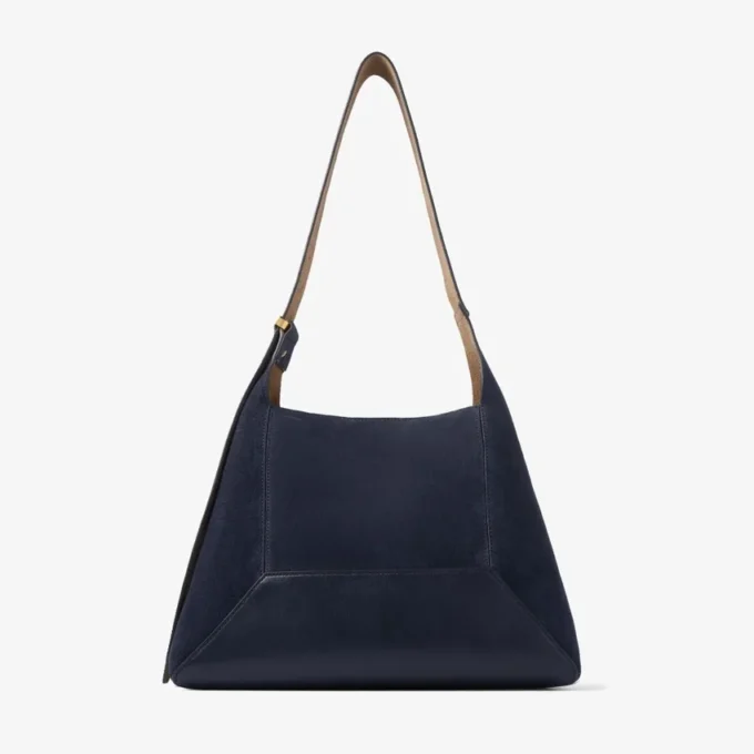 Borsa a tracolla Diamond Hobo Medium in pelle scamosciata blu navy Borsa a tracolla Diamond Hobo Medium in pelle scamosciata blu navy