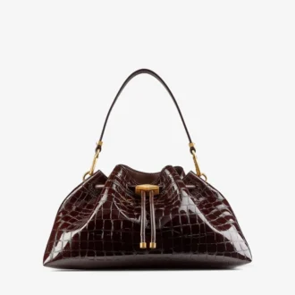 Borsa a tracolla media Cinch in pelle goffrata effetto coccodrillo Sambuco