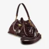Borsa a tracolla media Cinch in pelle goffrata effetto coccodrillo Sambuco Borsa a tracolla media Cinch in pelle goffrata effetto coccodrillo Sambuco