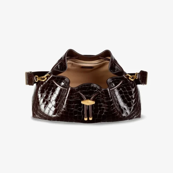 Borsa a tracolla media Cinch in pelle goffrata effetto coccodrillo Sambuco Borsa a tracolla media Cinch in pelle goffrata effetto coccodrillo Sambuco