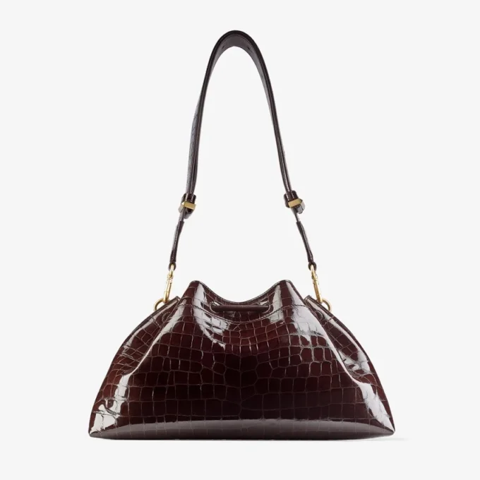 Borsa a tracolla media Cinch in pelle goffrata effetto coccodrillo Sambuco Borsa a tracolla media Cinch in pelle goffrata effetto coccodrillo Sambuco