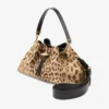 Borsa a tracolla media in cavallino con stampa leopardata naturale Borsa a tracolla media in cavallino con stampa leopardata naturale