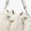 Borsa a tracolla media in maglia di lana color latte Borsa a tracolla media in maglia di lana color latte