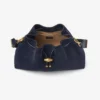 Borsa a tracolla media in pelle scamosciata blu navy Borsa a tracolla media in pelle scamosciata blu navy