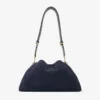 Borsa a tracolla media in pelle scamosciata blu navy Borsa a tracolla media in pelle scamosciata blu navy