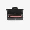 Borsa a tracolla mini in pelle nera con catena e portamonete Bing con elemento in cristallo Borsa a tracolla mini in pelle nera con catena e portamonete Bing con elemento in cristallo