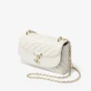 Borsa a tracolla piccola Curve in nappa trapuntata color latte Borsa a tracolla piccola Curve in nappa trapuntata color latte