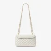 Borsa a tracolla piccola Curve in nappa trapuntata color latte Borsa a tracolla piccola Curve in nappa trapuntata color latte