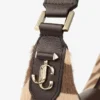 Borsa a tracolla piccola Hobo in pelle di pony con stampa zebrata naturale