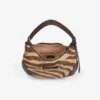 Borsa a tracolla piccola Hobo in pelle di pony con stampa zebrata naturale