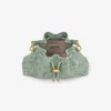 Borsa a tracolla piccola in pelle traforata verde jimmy choo con lacci Borsa a tracolla piccola in pelle traforata verde jimmy choo con lacci