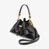 Borsa a tracolla piccola nera in morbida pelle lucida Biker Borsa a tracolla piccola nera in morbida pelle lucida Biker