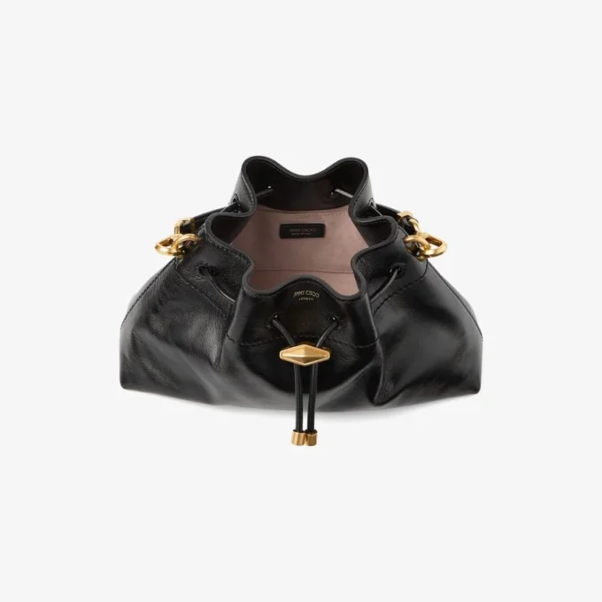 Borsa a tracolla piccola nera in morbida pelle lucida Biker Borsa a tracolla piccola nera in morbida pelle lucida Biker
