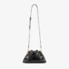 Borsa a tracolla piccola nera in morbida pelle lucida Biker Borsa a tracolla piccola nera in morbida pelle lucida Biker