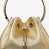 Borsa Bon Bon in nappa metallizzata dorata con manico in metallo Borsa Bon Bon in nappa metallizzata dorata con manico in metallo