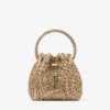 Borsa Bon Bon in nappa metallizzata dorata con ricami in cristallo Borsa Bon Bon in nappa metallizzata dorata con ricami in cristallo