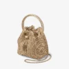 Borsa Bon Bon in nappa metallizzata dorata con ricami in cristallo Borsa Bon Bon in nappa metallizzata dorata con ricami in cristallo
