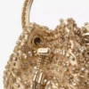 Borsa Bon Bon in nappa metallizzata dorata con ricami in cristallo Borsa Bon Bon in nappa metallizzata dorata con ricami in cristallo