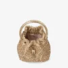 Borsa Bon Bon in nappa metallizzata dorata con ricami in cristallo Borsa Bon Bon in nappa metallizzata dorata con ricami in cristallo