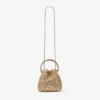 Borsa Bon Bon in nappa metallizzata dorata con ricami in cristallo Borsa Bon Bon in nappa metallizzata dorata con ricami in cristallo