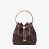 Borsa Bon Bon in pelle Biker color merlot intenso con chiusura a perla Borsa Bon Bon in pelle Biker color merlot intenso con chiusura a perla