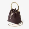 Borsa Bon Bon in pelle Biker color merlot intenso con chiusura a perla Borsa Bon Bon in pelle Biker color merlot intenso con chiusura a perla