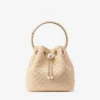 Borsa Bon Bon in rafia naturale con chiusura a perla Borsa Bon Bon in rafia naturale con chiusura a perla