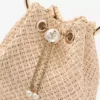 Borsa Bon Bon in rafia naturale con chiusura a perla Borsa Bon Bon in rafia naturale con chiusura a perla