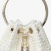 Borsa Bon Bon in raso avorio con perle su tutta la superficie Borsa Bon Bon in raso avorio con perle su tutta la superficie