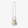 Borsa Bon Bon in raso avorio con perle su tutta la superficie Borsa Bon Bon in raso avorio con perle su tutta la superficie