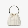 Borsa Bon Bon in raso avorio con perle su tutta la superficie Borsa Bon Bon in raso avorio con perle su tutta la superficie