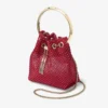 Borsa Bon Bon in raso con rete di cristalli rossi Borsa Bon Bon in raso con rete di cristalli rossi