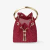 Borsa Bon Bon in raso con rete di cristalli rossi Borsa Bon Bon in raso con rete di cristalli rossi