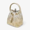 Borsa Bon Bon in raso dorato con cristalli Borsa Bon Bon in raso dorato con cristalli