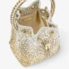 Borsa Bon Bon in raso dorato con cristalli Borsa Bon Bon in raso dorato con cristalli