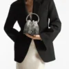 Borsa Bon Bon in raso nero con cristalli Borsa Bon Bon in raso nero con cristalli