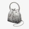 Borsa Bon Bon in raso nero con cristalli Borsa Bon Bon in raso nero con cristalli