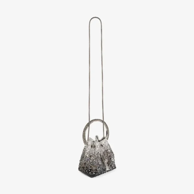Borsa Bon Bon in raso nero con cristalli Borsa Bon Bon in raso nero con cristalli