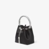 Borsa Bon Bon in raso nero con manico in cristallo