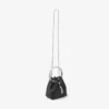 Borsa Bon Bon in raso nero con manico in cristallo