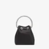 Borsa Bon Bon in raso nero con manico in cristallo