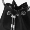 Borsa Bon Bon in raso nero con manico in metallo Borsa Bon Bon in raso nero con manico in metallo