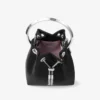 Borsa Bon Bon in raso nero con manico in metallo Borsa Bon Bon in raso nero con manico in metallo